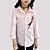 baratos T-shirts e blusas-Infantil Para Meninas Camisa Manga Longa Bordado Branco Rosa Crianças Blusas Outono Primavera Desenho Diário Padrão