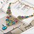 cheap Necklaces-Women&#039;s Crystal Statement Necklace faceter Water Drop Necklace Ladies Luxury Colorful Indian Synthetic Gemstones Alloy Rainbow Black Necklace Jewelry For Party