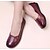 abordables Ballerines femme-Femme Cuir Printemps / Automne Confort Ballerines Talon Plat Noir / Rouge / Vin