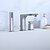 cheap Bathtub Faucets-Bathtub Faucet - Contemporary Nickel Brushed Roman Tub Ceramic Valve Bath Shower Mixer Taps / Two Handles Three Holes