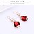 olcso Ékszerszettek-Women&#039;s Jewelry Set Choker Necklace Pendant Necklace Simple Lovely Fashion Gold Plated Earrings Jewelry Red For Wedding Evening Party / Bridal Jewelry Sets