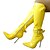 זול מגפי נשים-בגדי ריקוד נשים מגפיים מגפי ברך עקב סטילטו בוהן מחודדת PU מגפיים עד הברך מגפיים אופנתיים חורף לבן / זהב / כסף