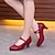 ieftine Pantofi Dans Clasic &amp; Modern-Pentru femei Sală Dans Pantofi Moderni Pantofi Salsa Pantofi de caracter Performanță Interior Vals Dans contemporan Culoare solida Negru Roșu Închis