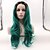 cheap Synthetic Lace Wigs-Synthetic Lace Front Wig Wavy Minaj Layered Haircut Lace Front Wig Medium Length Black / Dark Green Synthetic Hair Women&#039;s Curler &amp; straightener Green Skyworth
