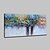 tanie Obrazy abstrakcyjne-Hang-Malowane obraz olejny Ręcznie malowane - Krajobraz Kwiatowy / Roślinny Nowoczesny Naciągnięte płótka / Rozciągnięte płótno