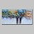tanie Obrazy abstrakcyjne-Hang-Malowane obraz olejny Ręcznie malowane - Krajobraz Kwiatowy / Roślinny Nowoczesny Naciągnięte płótka / Rozciągnięte płótno