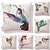 baratos Fronhas de Almofadas de Decoração-6 pçs Téxtil Algodão / Linho Fronha, Art Deco Animal Estampado Forma Quadrada Estilo Europeu