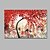 billige Blomster-/botaniske malerier-Hang malte oljemaleri Håndmalte - Abstrakt Blomstret / Botanisk Moderne Inkluder indre ramme / Stretched Canvas