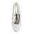 billige Flate sko til kvinner-Dame Flate sko Store størrelser Bryllup Fest / aften Ensfarget Sidedrapering Flat hæl Rund Tå Ballerina Sateng Sølv Hvit Krystall