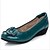 cheap Women&#039;s Slip-Ons &amp; Loafers-Women&#039;s Loafers &amp; Slip-Ons Wedge Heel Leather Comfort Summer Black / Light Grey / Green