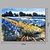 olcso Tájképek-Hang festett olajfestmény Kézzel festett - Absztrakt Landscape Kortárs Modern Tartalmazza belső keret / Nyújtott vászon