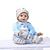 cheap Reborn Doll-24 inch Reborn Doll lifelike Gift Non Toxic Hand Applied Eyelashes Artificial Implantation Blue Eyes Cloth 3/4 Silicone Limbs and Cotton Filled Body with Clothes and Accessories for Girls&#039; Birthday