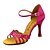 cheap Latin Shoes-Women&#039;s Latin Shoes / Ballroom Shoes / Salsa Shoes Satin Sandal Buckle Customized Heel Customizable Dance Shoes Yellow / Fuchsia / Purple