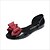 billige Flate sko til kvinner-Dame Flate sko utendørs Sommer Flat hæl Åpen Tå Komfort PVC Lær Kunstlær Mandel Svart Rød