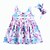 baratos Vestidos-Bébé Para Meninas Básico Boho Diário Para Noite Floral Laço Estampado Sem Manga Altura dos Joelhos Vestido Lavanda