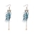 tanie Modne kolczyki-Synthetic Tanzanite Drop Earrings Chandelier Owl Feather Ladies Cartoon Fashion Feather Earrings Jewelry Fuchsia / Blue / Black / White For Halloween Carnival