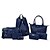 voordelige Tassensets-Dames Rits PU zak Set Bag Sets 7 stuks Purse Set Zwart / Goud / blauw