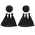 cheap Earrings-Drop Earrings fan earrings Hanging Earrings Tassel Fringe Ladies Tassel Elegant Fashion Earrings Jewelry White / Black / Red For Evening Party Date