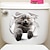 お買い得  3Dウォールステッカー-新しいかわいい穴猫クリエイティブ家の装飾 3d 動物ウォールステッカー浴室トイレトイレステッカー 25 × 23 センチメートルウォールステッカー寝室用リビングルーム