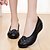 cheap Women&#039;s Slip-Ons &amp; Loafers-Women&#039;s Loafers &amp; Slip-Ons Wedge Heel Leather Comfort Summer Black / Light Grey / Green