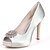 cheap Wedding Shoes-Women&#039;s Wedding Shoes Glitter Crystal Sequined Jeweled Wedding Party &amp; Evening Solid Colored Wedding Heels Rhinestone Stiletto Heel Peep Toe Basic Pump Satin Silver White Ivory