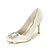 preiswerte Hochzeitsschuhe-Damen Hochzeit Schuhe Hochzeit Party &amp; Abend Einfarbig Strass Stöckelabsatz Spitze Zehe Pumps Satin Weiß Elfenbein Silber