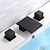cheap Multi Holes-Bathroom Sink Faucet - Waterfall / Widespread Black Deck Mounted Two Handles Three HolesBath Taps