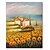cheap Landscape Paintings-Oil Painting Hand Painted - Abstract Landscape Comtemporary Modern Stretched Canvas