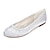 billige Flate sko til kvinner-Dame Flate sko Store størrelser Bryllup Fest / aften Ensfarget Sidedrapering Flat hæl Rund Tå Ballerina Sateng Sølv Hvit Krystall