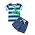 cheap Sets-Boys 3D Striped Print Solid Colored Clothing Set Short Sleeve Summer Spring Basic Polyester Nylon Toddler Daily Sports
