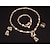 cheap Jewelry Sets-Women&#039;s Jewelry Set Chain Bracelet Stud Earrings Heart Ladies Sweet Fashion Gold Plated Earrings Jewelry Gold For Wedding Evening Party / Pendant Necklace / Ring