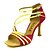 cheap Latin Shoes-Women&#039;s Latin Shoes Salsa Shoes Sandal Heel Buckle Ribbon Tie Customized Heel Golden Black Red Buckle