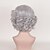preiswerte Trendige synthetische Perücken-Echthaar Perücken mit Spitze Locken Asymmetrischer Haarschnitt Perücke Kurz Grau Synthetische Haare Damen Cosplay Grau