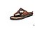 ieftine Sandale Bărbați-Bărbați Mocasini Nappa Leather Vară Sandale Negru / Maro Deschis / În aer liber
