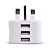 baratos Carregadores de parede-Carregador Portátil Carregador USB Ficha UK 3 Portas USB 2.1 A 100~240 V para