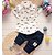 billige Sett med klær for guttebabyer-Baby Gutt Grunnleggende Daglig Trykt mønster Kortermet Normal Tøysett Hvit