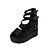 cheap Women&#039;s Sandals-Women&#039;s Sandals Wedge Heel Peep Toe PU Gladiator Walking Shoes Summer Black / Silver / Color Block