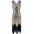 cheap Historical &amp; Vintage Costumes-The Great Gatsby Charleston Vintage 1920s The Great Gatsby Flapper Costume Roaring Twenties Flapper Dress Dress Women&#039;s Sequins Costume Golden / Red / Black Vintage Cosplay Party Prom Sleeveless Knee