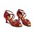 abordables Zapatos de baile latino-Mujer Zapatos de baile Zapatos de Baile Latino Zapatilla Flor de Satén Tacón Cubano Personalizables Rojo claro / Dorado / Plata / Entrenamiento