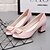 cheap Women&#039;s Heels-Women&#039;s Heels Wedding Office &amp; Career Party &amp; Evening Solid Colored Summer Sequin Chunky Heel Peep Toe Basic Pump Leatherette Black Pink Beige