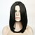 cheap Synthetic Trendy Wigs-Synthetic Wig Straight European Straight Middle Part Wig Short Medium Length Black Synthetic Hair Women&#039;s Party Black