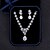 tanie Zestawy biżuterii-Damskie Cyrkonia Zestaw biżuterii Kolczyki drop Naszyjniki z wisiorkami Kwiat Moda Kolczyki Biżuteria Biały Na Ślub Zaręczynowy
