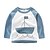 ieftine Tricouri și cămăși-Copii Băieți De Bază Zilnic Imprimeu Imprimeu Manșon Lung Regular Bumbac / Poliester Tricou Albastru piscină