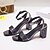 cheap Women&#039;s Sandals-Women&#039;s Sandals Casual Solid Colored Summer Buckle Chunky Heel Round Toe Comfort Paillette Silver Black