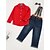 cheap Sets-Toddler Boys&#039; Clothing Set Long Sleeve Red Solid Colored Cotton Daily Holiday Active Regular / Fall / Spring