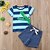 cheap Sets-Boys 3D Striped Print Solid Colored Clothing Set Short Sleeve Summer Spring Basic Polyester Nylon Toddler Daily Sports