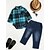 cheap Sets-Toddler Boys&#039; Check Plaid Long Sleeve Clothing Set Blue