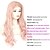 cheap Synthetic Lace Wigs-Synthetic Lace Front Wig Wavy Kardashian Middle Part Lace Front Wig Long Rose Gold Synthetic Hair Women&#039;s Women Synthetic Fashion Rose Pink / Glueless