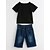 ieftine Seturi-Copil Băieți Set de îmbrăcăminte Manșon scurt Negru Geometric Imprimeu Bumbac Zilnic Sport Ieșire Haine Regulat / Vară