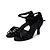 cheap Latin Shoes-Women&#039;s Latin Shoes Ballroom Shoes Salsa Shoes Line Dance Performance Practice Satin Basic Sandal Sneaker Buckle Ribbon Tie Solid Color Customized Heel Buckle Leopard Nude Black / Silk